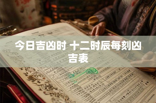 今日吉凶时 十二时辰每刻凶吉表