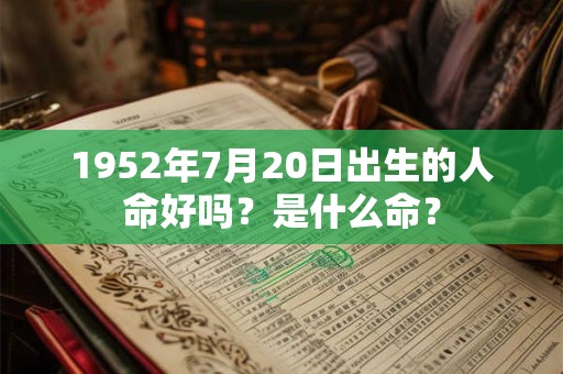 1952年7月20日出生的人命好吗？是什么命？