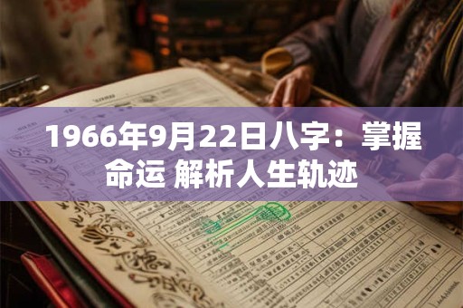 1966年9月22日八字：掌握命运 解析人生轨迹