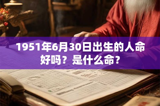 1951年6月30日出生的人命好吗？是什么命？