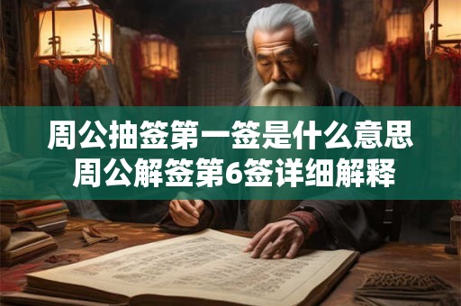 周公抽签第一签是什么意思 周公解签第6签详细解释