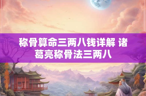 称骨算命三两八钱详解 诸葛亮称骨法三两八