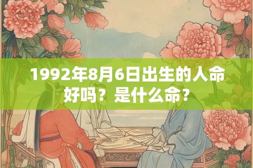 1992年8月6日出生的人命好吗？是什么命？