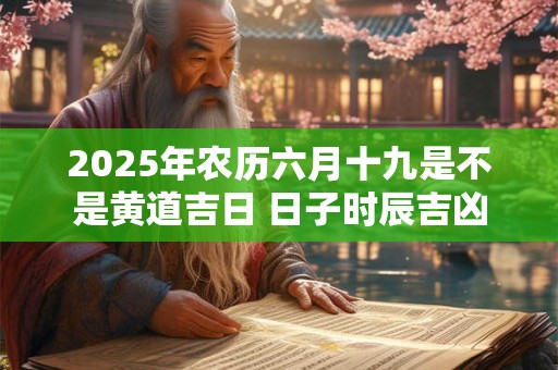 2025年农历六月十九是不是黄道吉日 日子时辰吉凶