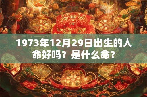 1973年12月29日出生的人命好吗？是什么命？