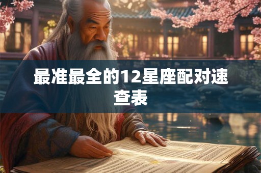 最准最全的12星座配对速查表