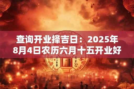 查询开业择吉日：2025年8月4日农历六月十五开业好吗