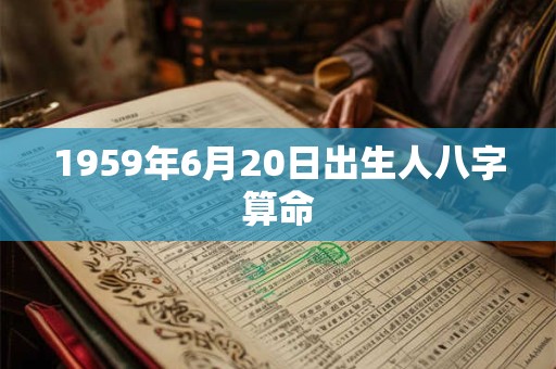 1959年6月20日出生人八字算命