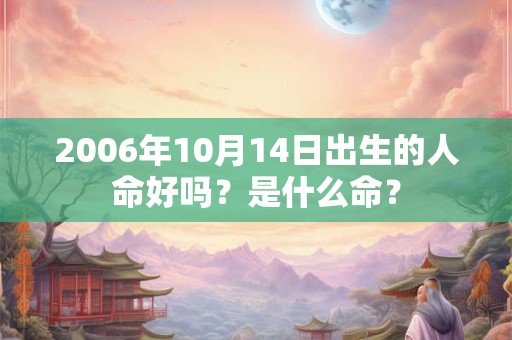 2006年10月14日出生的人命好吗？是什么命？