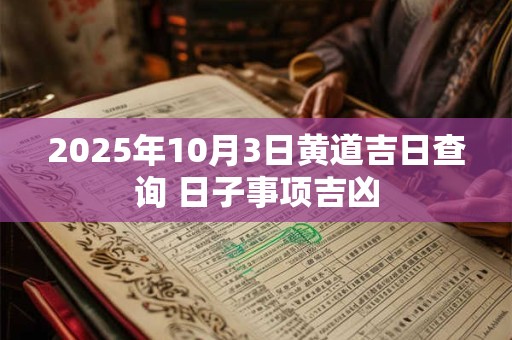 2025年10月3日黄道吉日查询 日子事项吉凶 2025年10月3日黄道吉日查询 日子事项吉凶