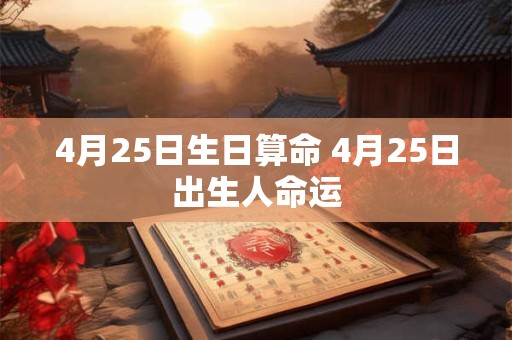 详细阅读:4月25日生日算命 4月25日出生人命运 4月25日生日算命 4月25日出生人命运