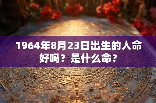 详细阅读:1964年8月23日出生的人命好吗?是什么命? 1964年8月23日出生的人命好吗?是什么命?