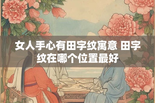 女人手心有田字纹寓意 田字纹在哪个位置最好