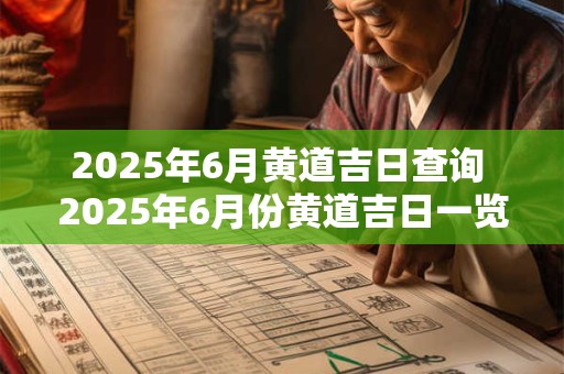 2025年6月黄道吉日查询 2025年6月份黄道吉日一览表