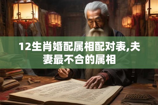 12生肖婚配属相配对表,夫妻最不合的属相