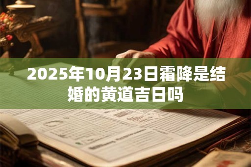 2025年10月23日霜降是结婚的黄道吉日吗