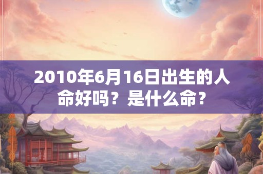 2010年6月16日出生的人命好吗？是什么命？