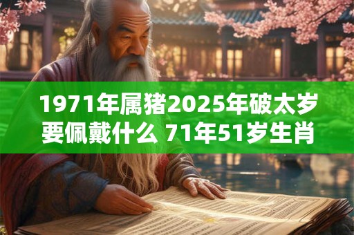 1971年属猪2025年破太岁要佩戴什么 71年51岁生肖猪犯太岁怎么化解