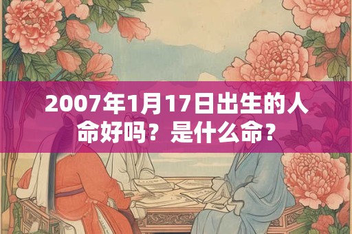 2007年1月17日出生的人命好吗？是什么命？