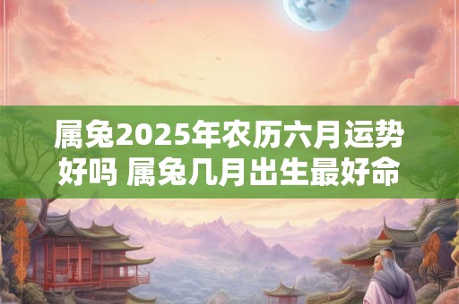 属兔2025年农历六月运势好吗 属兔几月出生最好命