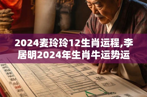 2024麦玲玲12生肖运程,李居明2024年生肖牛运势运程