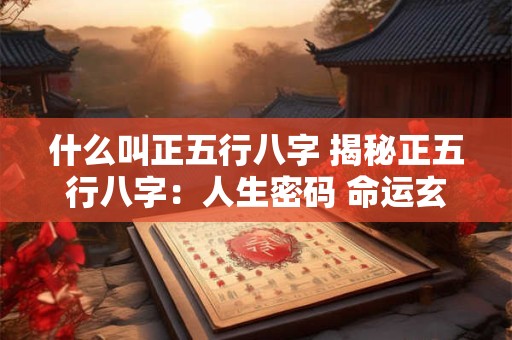 什么叫正五行八字 揭秘正五行八字：人生密码 命运玄机