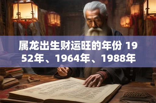 属龙出生财运旺的年份 1952年、1964年、1988年