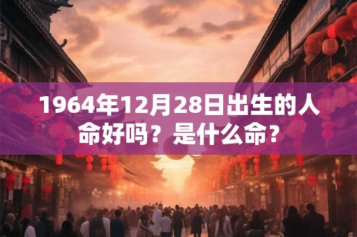 1964年12月28日出生的人命好吗？是什么命？