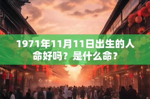 1971年11月11日出生的人命好吗？是什么命？