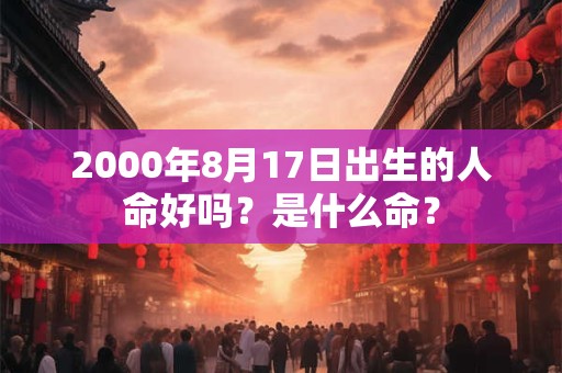 2000年8月17日出生的人命好吗？是什么命？
