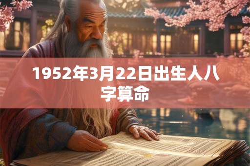 1952年3月22日出生人八字算命
