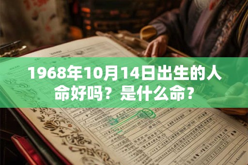 1968年10月14日出生的人命好吗？是什么命？