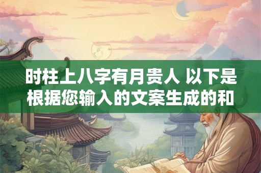 时柱上八字有月贵人 以下是根据您输入的文案生成的和 时柱上八字有月贵人 以下是根据您输入的文案生成的和