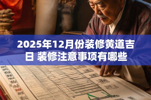 2025年12月份装修黄道吉日 装修注意事项有哪些