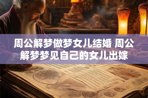 周公解梦做梦女儿结婚 周公解梦梦见自己的女儿出嫁