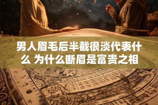 男人眉毛后半截很淡代表什么 为什么断眉是富贵之相