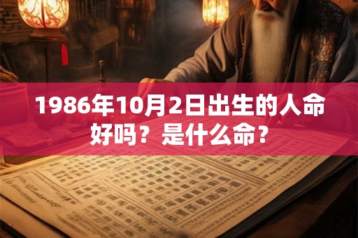 1986年10月2日出生的人命好吗？是什么命？