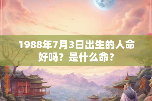 1988年7月3日出生的人命好吗？是什么命？
