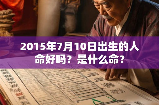 2015年7月10日出生的人命好吗？是什么命？