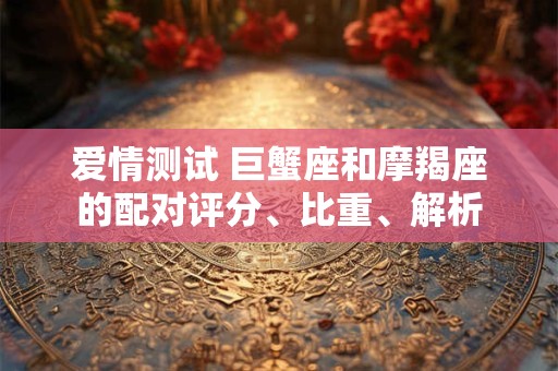 爱情测试 巨蟹座和摩羯座的配对评分、比重、解析
