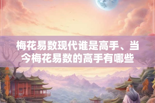 梅花易数现代谁是高手、当今梅花易数的高手有哪些