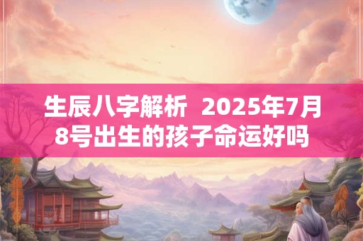 生辰八字解析  2025年7月8号出生的孩子命运好吗