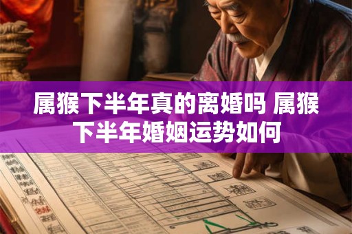 属猴下半年真的离婚吗 属猴下半年婚姻运势如何