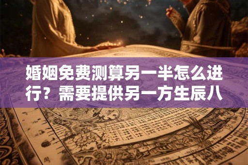 婚姻免费测算另一半怎么进行？需要提供另一方生辰八字吗？