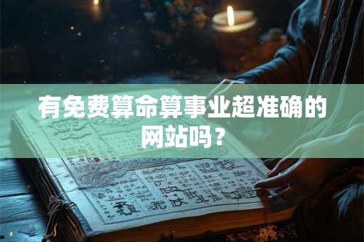 有免费算命算事业超准确的网站吗？