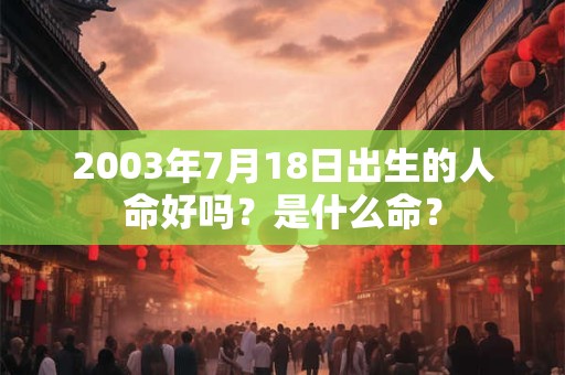 2003年7月18日出生的人命好吗？是什么命？