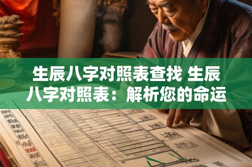 生辰八字对照表查找 生辰八字对照表:解析您的命运密码 生辰八字对照表查找 生辰八字对照表:解析您的命运密码