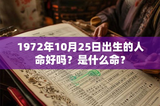 1972年10月25日出生的人命好吗？是什么命？