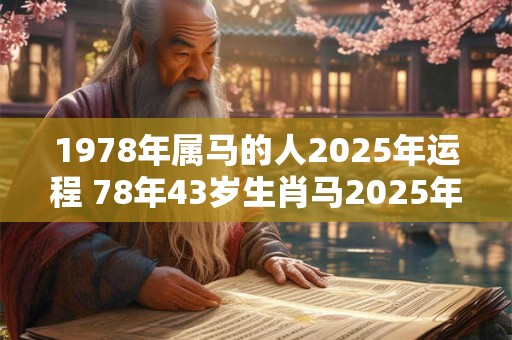 1978年属马的人2025年运程 78年43岁生肖马2025年运势