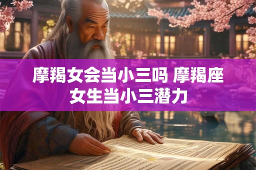 摩羯女会当小三吗 摩羯座女生当小三潜力